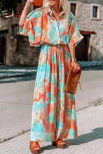 Load image into Gallery viewer, Bohemian Tie Dye Patchwork Turndown Collar Loose Jumpsuits