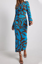 Load image into Gallery viewer, Casual Animal Print Contrast O Neck A Line Dresses