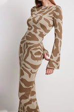 Load image into Gallery viewer, Casual Animal Print Contrast O Neck A Line Dresses