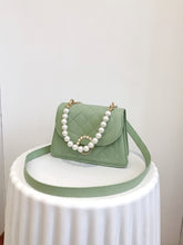 Load image into Gallery viewer, Faux Pearl Decor Quilted Flap Square Bag  - Women Satchels