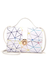 Load image into Gallery viewer, Geometric Graphic Push Lock Flap Chain Bag  - Women Satchels