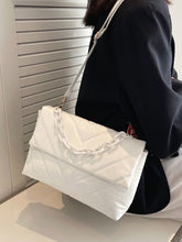 Load image into Gallery viewer, Chevron Detail Chain Decor Flap Square Bag  - Women Satchels