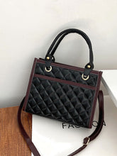 Load image into Gallery viewer, Quilted Contrast Binding Double Handle Square Bag  - Women Satchels