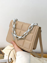 Load image into Gallery viewer, Textured Metal Edge Flap Square Bag  - Women Satchels