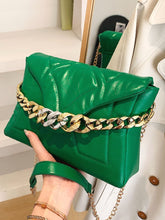 Load image into Gallery viewer, Quilted Chain Flap Square Bag  - Women Satchels
