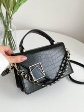 Load image into Gallery viewer, Crocodile Embossed Flap Square Bag  - Women Satchels