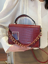 Load image into Gallery viewer, Crocodile Embossed Flap Square Bag  - Women Satchels