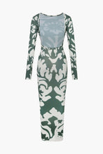 Load image into Gallery viewer, sealbeer A&amp;A Print Backless Long Sleeve Bodycon Dress