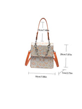 Load image into Gallery viewer, Geometric Print Chain Decor Flap Square Bag  - Women Satchels
