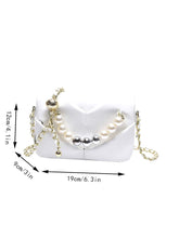 Load image into Gallery viewer, Ruched Detail Beaded Decor Chain Square Bag  - Women Satchels