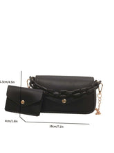 Load image into Gallery viewer, Minimalist Flap Chain Square Bag with Purse  - Women Satchels
