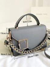 Load image into Gallery viewer, Metal &amp; Chain Decor Flap Square Bag  - Women Satchels