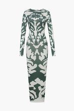 Load image into Gallery viewer, sealbeer A&amp;A Print Backless Long Sleeve Bodycon Dress