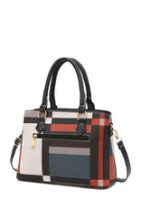 Load image into Gallery viewer, Colorblock Satchel Bag with Pom Pom  - Women Satchels