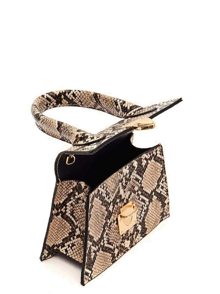 Mini Snakeskin Print Satchel Bag  - Women Satchels