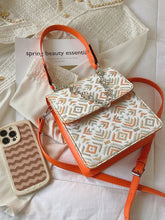 Load image into Gallery viewer, Geometric Print Chain Decor Flap Square Bag  - Women Satchels