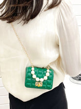 Load image into Gallery viewer, Mini Faux Pearl Decor Turn Lock Square Bag  - Women Satchels