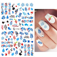 Load image into Gallery viewer, New Year Sliders for Nail Santa Claus Penguin Embossed 5D Gel Sticker Christmas Cute Birds DIY Nail Art Decorations NF5D-K101