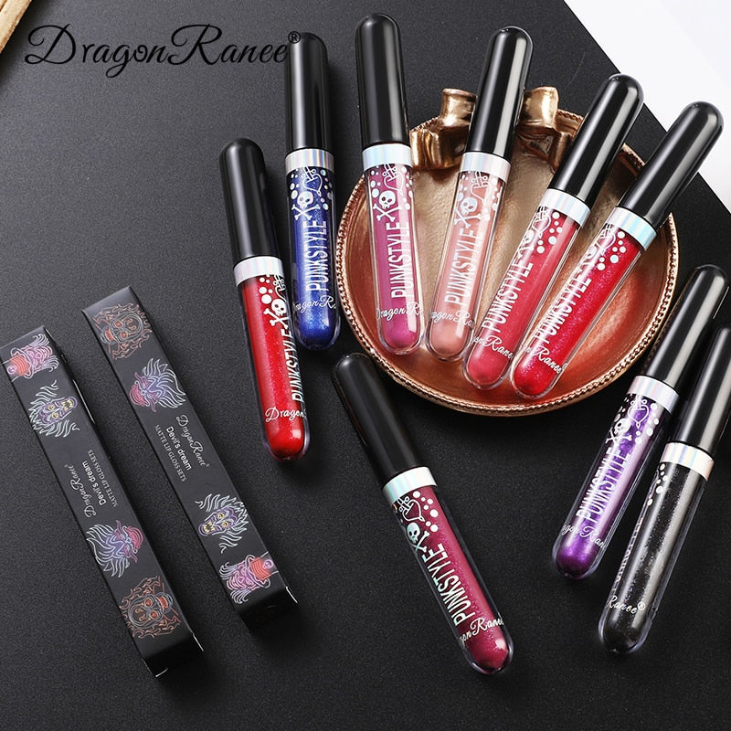 12 Colors Diamond Lip Gloss Non-stick Cup Metal Pearlescent Liquid Lipstick Glitter Waterproof Lasting Lip Makeup Cosmetic TSLM1