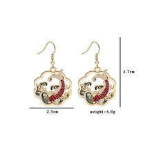 Load image into Gallery viewer, Fashion Chinese Style Koi Deer Rabbit Drop Earrings For Women Girls Cute Colorful Cartoon Hollow Earrings Birthday Jewelry Gift