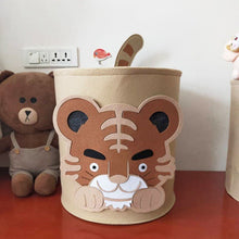 Load image into Gallery viewer, Lion Tiger Laundry Basket Storage Barrel Hamper Standing Toys Clothing Storage Bucket Clothes Organizer Holder Pouch Household