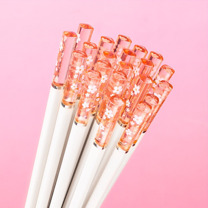 1 Pair High Temperature Resistant Non-slip Japanese Sakura Chopsticks Household Reusable for Sushi Hashi Food Sticks Tableware