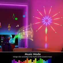 Load image into Gallery viewer, Fireworks LED Strip Light RGB Sound Control Symphony Firework Light Wedding Christmas Music Control Full Kit Dream Meteor Lamp