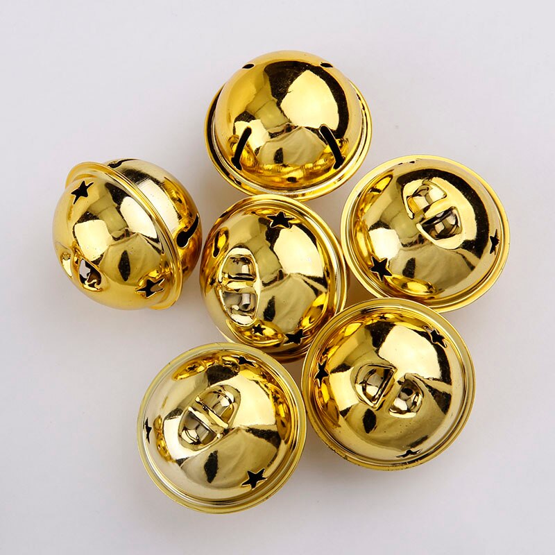 25/30/35/40/50mm Jingle Bell Gold/Silver Christmas Tree Pendant Ornaments Decorations DIY Handmade Crafts Accessories
