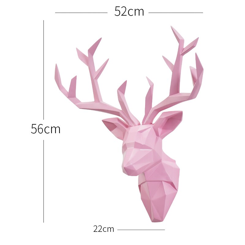 Large Size Wall Hanging 3D Animal Decoration,Home Living Room Bedroom Office Wall Decor,Deer Head Statue,Stag Head Sculpture