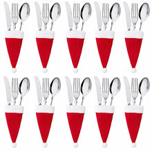 Load image into Gallery viewer, 10PC Tableware Holder bag Christmas hat Christmas 2020 Christmas Decorations home decoration accessories Kitchen Tableware Holde