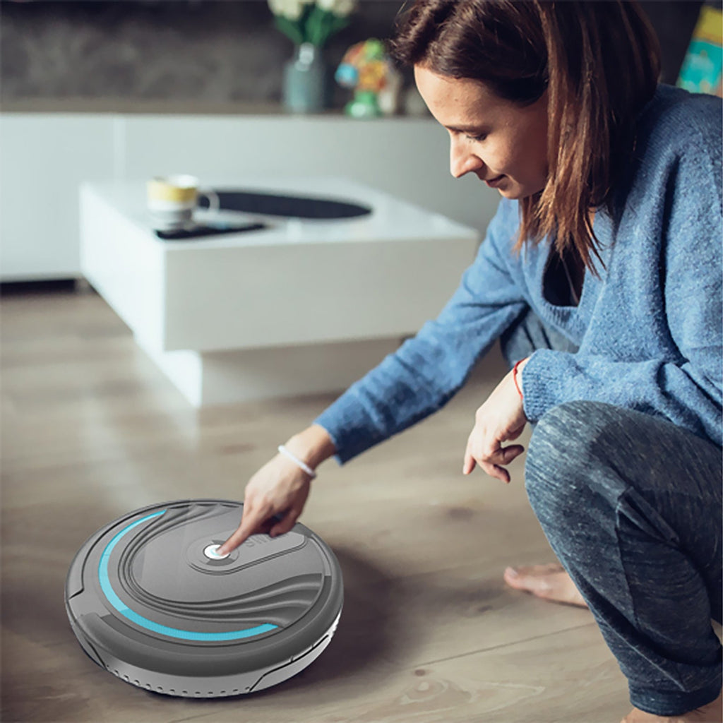 Robot Vacuum Cleaner-Multiple Cleaning Modes with Smart Sensor for Floor Convenient Handle Sweeping Dry Wet Cleaning Machine
