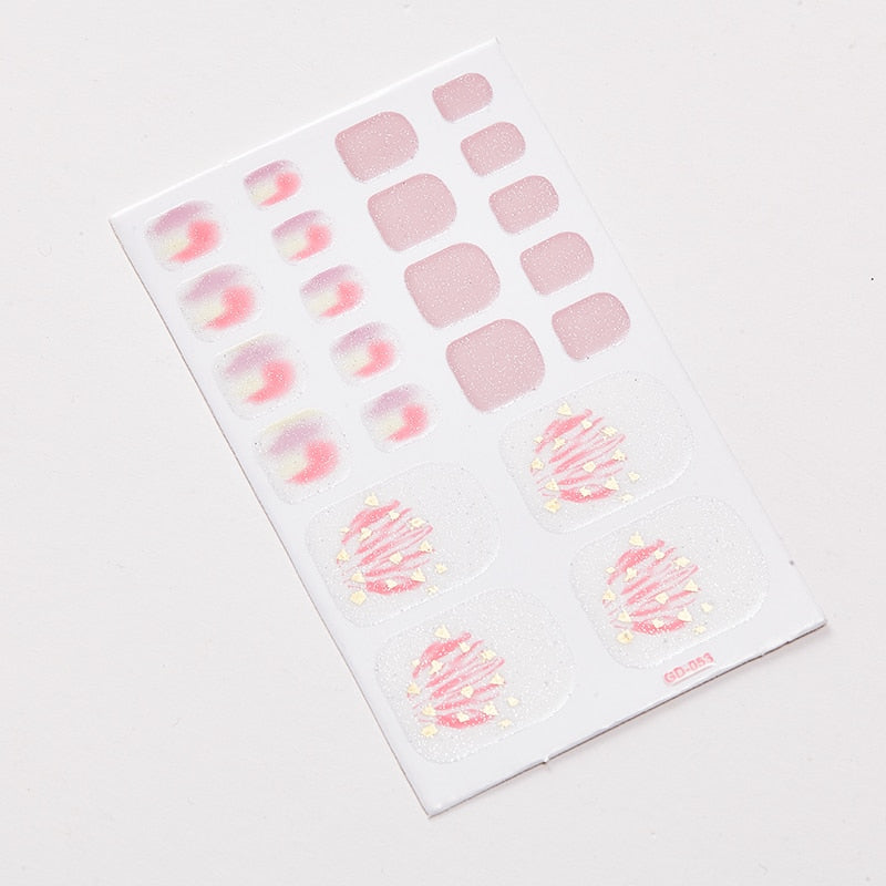 22 Tips/Sheet Designer Nail Decals Nail Strips Nailart Sticker Loveliness Valentines Nail Wraps DIY Nail Decoration Novidades