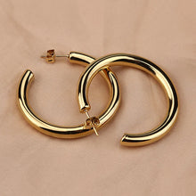 Load image into Gallery viewer, sealbeer A&amp;A Round Steel Hoop Earrings