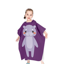 Load image into Gallery viewer, Child Hooded Bath Towel Cartoon Animals Printing Kids Beach Changing Robe Quick-dry Double-sided Fleece Microfiber Poncho Towel
