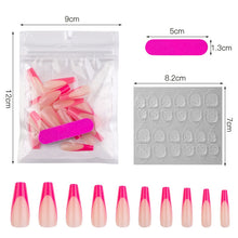 Load image into Gallery viewer, Full Cover French Nails Press on Tips Coffin False Acrylic Ballerina 20pcs Faux Ongle Nails Fingernails Reusable Wear Tips