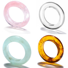 Load image into Gallery viewer, 17KM Korean Colorful Transparent Resin Acrylic Rings Set for Women Trendy Geometric Square Round Ring Wedding Jewelry