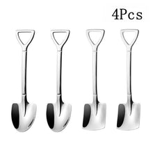 Load image into Gallery viewer, 2/4PCS Thicken Coffee Spoon Tea-spoon Cutlery Set Stainless Steel Retro Iron Shovel Ice Cream Spoon Scoop Creative Spoon