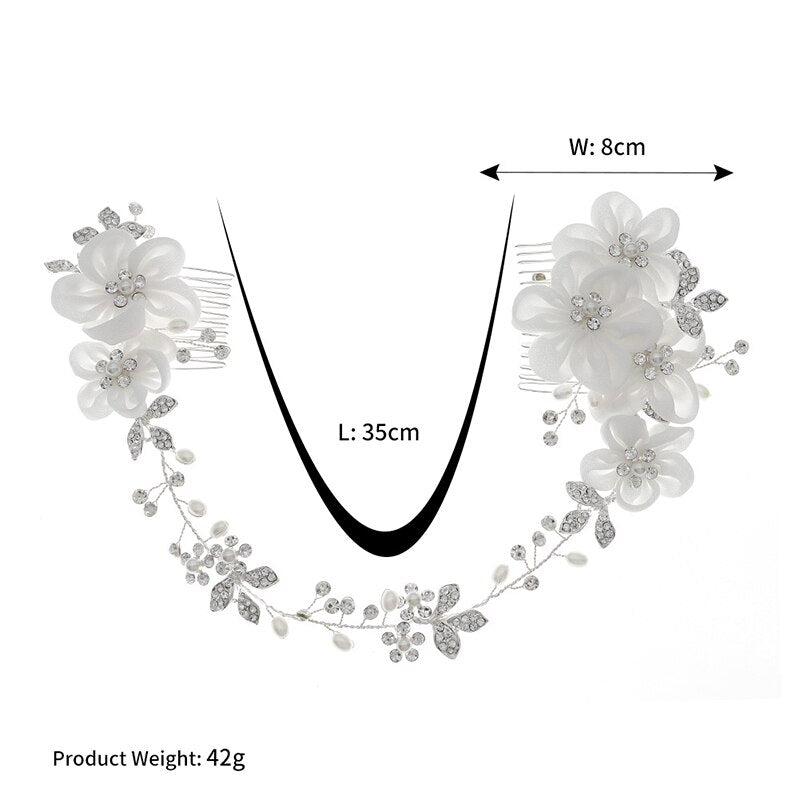 Miallo Handmade Flower Hair Comb Clips for Women Accessories Silver Color Bridal Wedding Hair Jewelry Prom Bride Headpiece Gifts