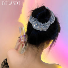 Load image into Gallery viewer, Bilandi Hotest Woman Girls Fashion Ties Headwear Shiny Rope Ring Elastic Hairband Ponytail Holder Hair Accessories