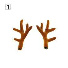 Load image into Gallery viewer, 1 Pair Antlers Headwear Headband Flocking Artificial Sika Deer Antlers DIY Christmas Decorations Photography Props navidad