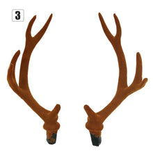 Load image into Gallery viewer, 1 Pair Antlers Headwear Headband Flocking Artificial Sika Deer Antlers DIY Christmas Decorations Photography Props navidad