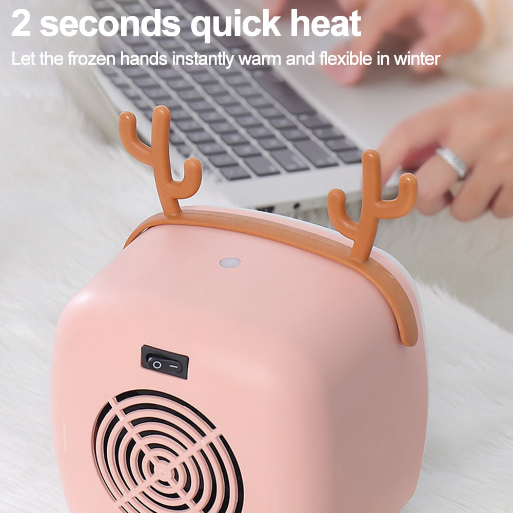 Portable Mini Heaters for Home Cute Electric Heaters Hot Fan Heater Plug in Winter Warmer Overheat Protection Small Warmer Mute