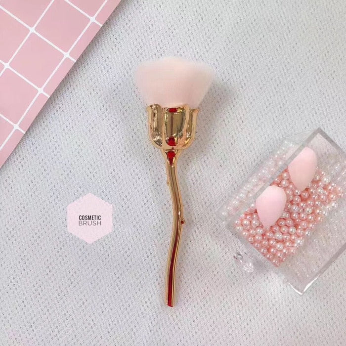 1pc Rose nail art dust brush Nail Glitter Remover UV Gel Powder Acrylic clean Brushes Manicure Tools
