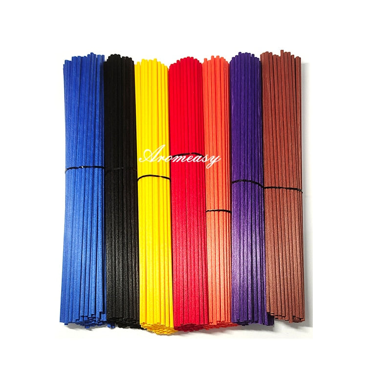 50pcs Colored Fiber Rattan Stick for Reed Diffuser Aroma Essential Oil Air Freshener Decorative For Home Fragrance