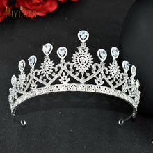 Load image into Gallery viewer, A213 Zircon Wedding Round Crown Luxury Diadem Headband Rhinestone Headpiece Bridal Headwear King Tiaras Princess Hair Jewerly