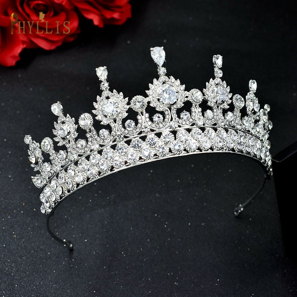 A158 New Golden Bride Crown Princess Headwear Birthday Rhinestone Headband Wedding Hair Jewelry Bridal Tiaras Vintage Headpieces
