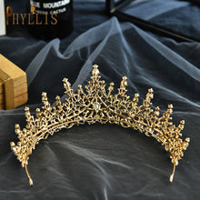 Load image into Gallery viewer, A158 New Golden Bride Crown Princess Headwear Birthday Rhinestone Headband Wedding Hair Jewelry Bridal Tiaras Vintage Headpieces