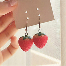 Load image into Gallery viewer, Stereo Simulation Red Strawberry Dangle Earring New Fruit Strawberry Earring Female Lovely Sweet Girl for Women Jewelry Gifts