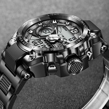 Load image into Gallery viewer, LIGE Men Military Watch Top Brand 50m Waterproof Wristwatch LED Alarm Clock Sport Watch Male relogios masculino Sport Watch Men