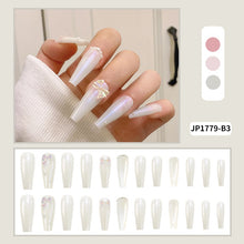 Load image into Gallery viewer, 24pcs Butterfly Decorated False Nails Long Ballet Rhinestone Removable Paragraph Manicure Fake Nail Tips Full Cover Acrylic Z141